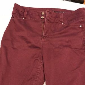 maroon jeggings